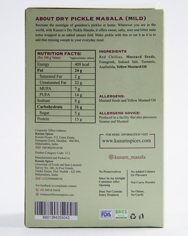 Dry Pickle Masala (Mild)