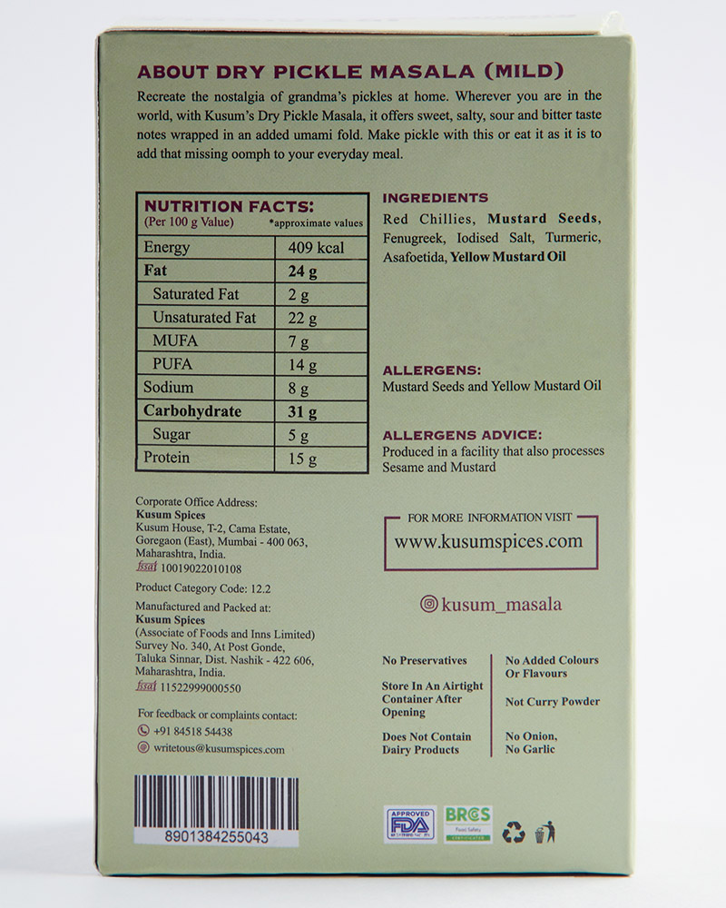 Dry Pickle Masala (Mild)