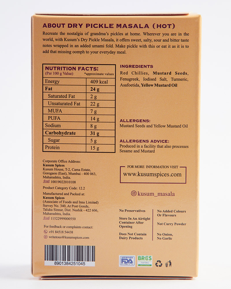 Dry Pickle Masala (Hot)
